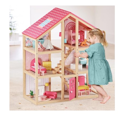 Wooden Dollhouse for Toddlers